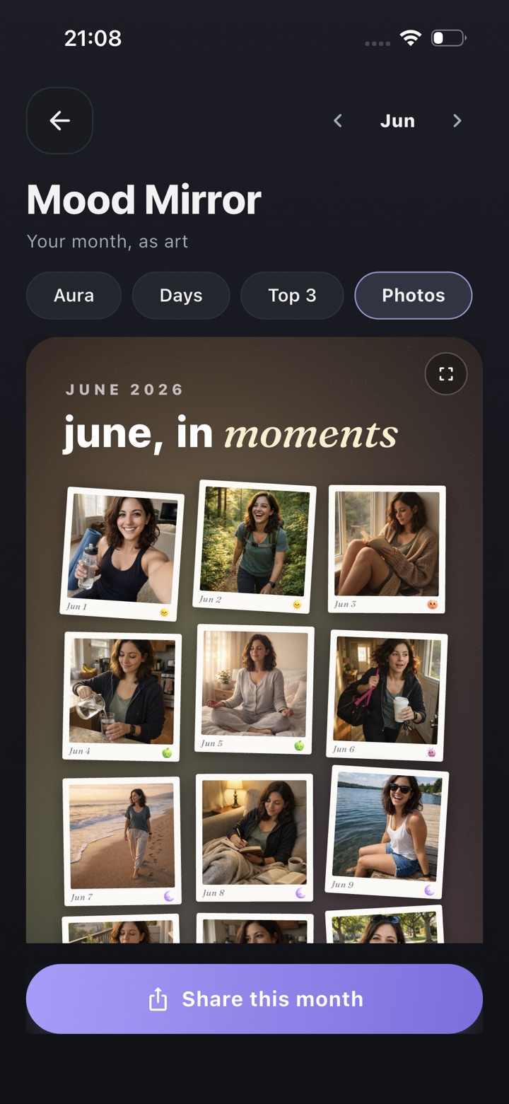 Maevy Mood Mirror photo collage of the month